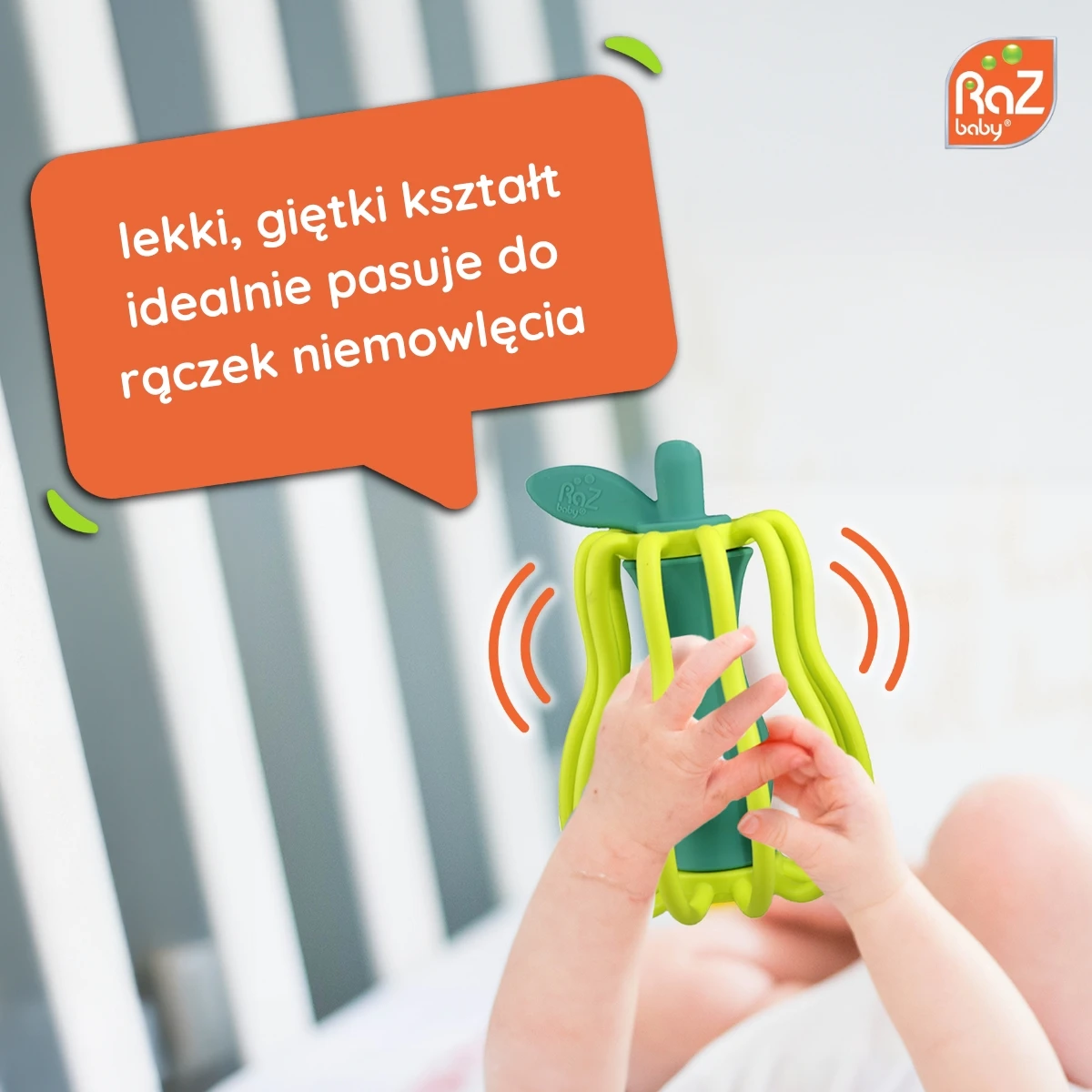 RAZBABY Gryzak i grzechotka 2w1 gruszka Raz-pear | Pan Piksel