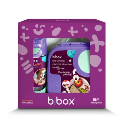 B.BOX Zestaw Mini Lunchbox + Butelka tritanowa ze słomką 450 ml Lilac Pop | Pan Piksel