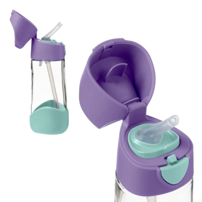 B.BOX Zestaw Mini Lunchbox + Butelka tritanowa ze słomką 450 ml Lilac Pop | Pan Piksel