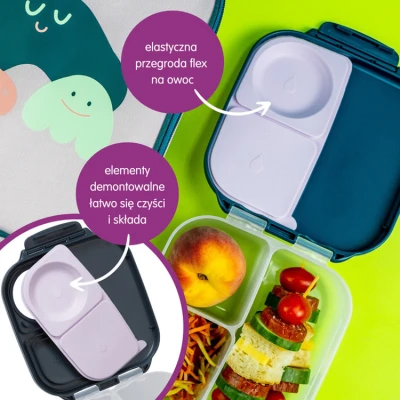 B.BOX Zestaw Mini Lunchbox + Butelka tritanowa ze słomką 450 ml Lilac Pop | Pan Piksel