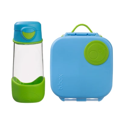 B.BOX Zestaw Sportowa butelka tritanowa 450 ml + Mini Lunchbox Ocean Breeze | Pan Piksel