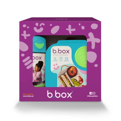 B.BOX Zestaw Sportowa butelka tritanowa 450 ml + Mini Lunchbox Ocean Breeze | Pan Piksel