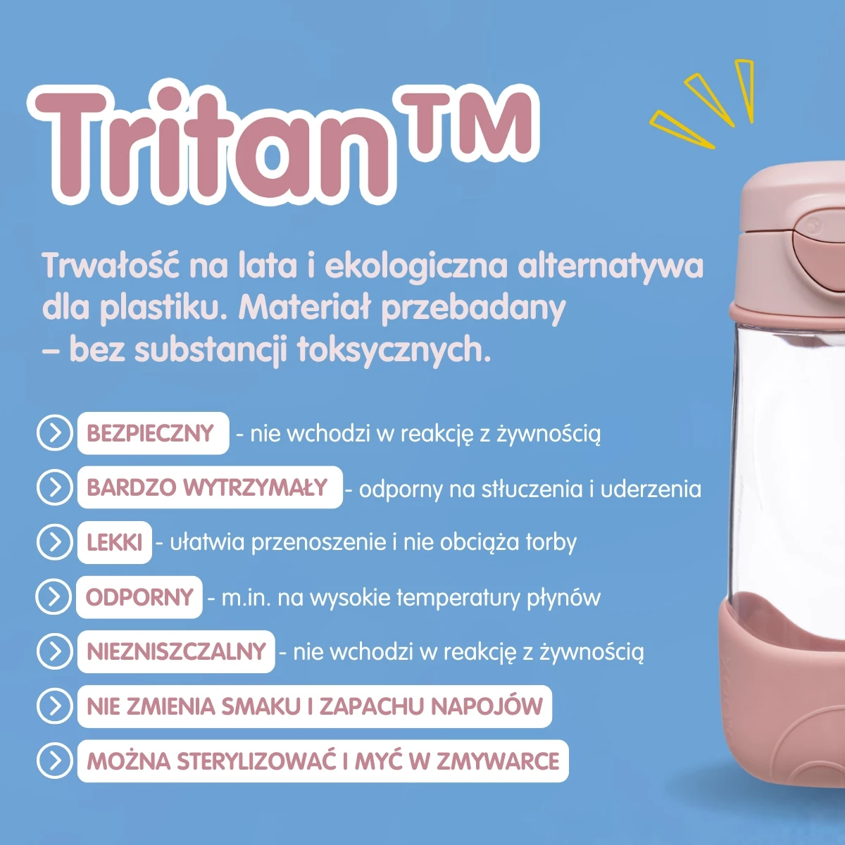 B.BOX Zestaw Sportowa butelka tritanowa 450 ml + Mini Lunchbox Strawberry Shake | Pan Piksel