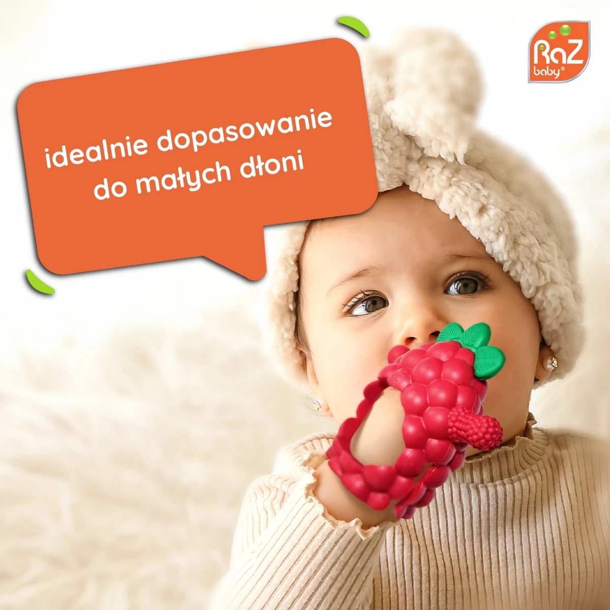 RAZBABY Gryzak silikonowy Razberry Grip czerwony | Pan Piksel