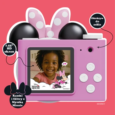 Aparat Mini dla Dzieci. Myszka Minnie - Minnie Mouse. Disney Kiimento | Pan Piksel