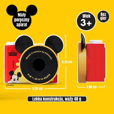 Aparat Cyfrowy Mini dla Dzieci. Myszka Miki - Mickey Mouse. Disney Kiimento | Pan Piksel