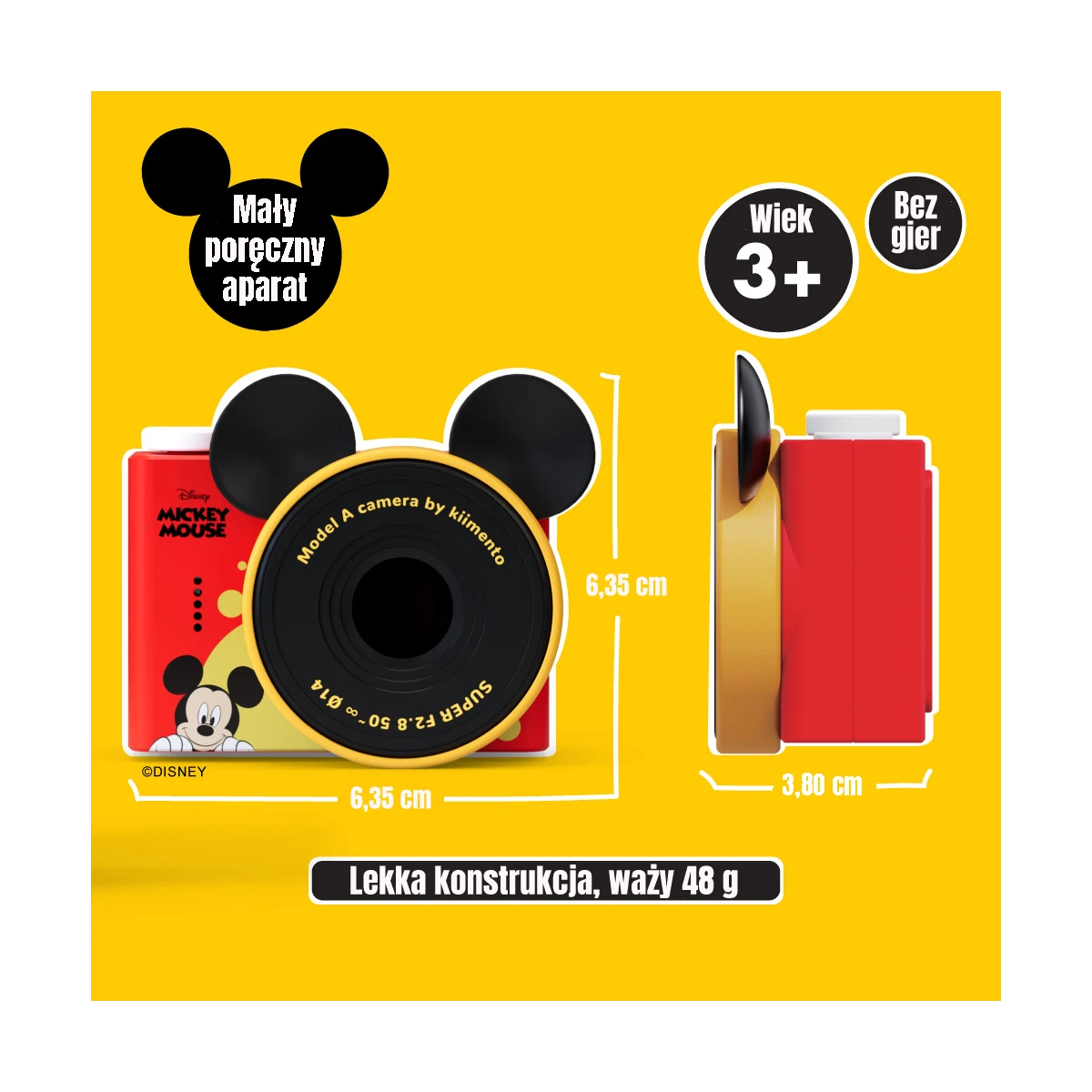 Aparat Cyfrowy Mini dla Dzieci. Myszka Miki - Mickey Mouse. Disney Kiimento | Pan Piksel