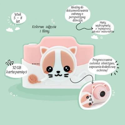 Kiimento. Aparat dla Dzieci z Dotykowym Ekranem. Kotek Meowie | Pan Piksel