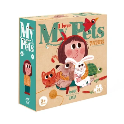 LONDJI Puzzle dla dzieci Kocham Moje Zwierzątka | Pan Piksel