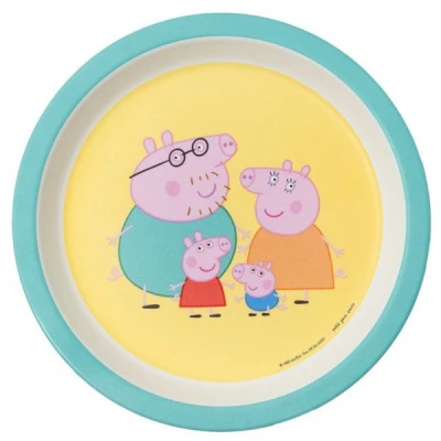 PETIT JOUR PARIS Talerzyk deserowy fi 18 cm Świnka Peppa żółty | Pan Piksel