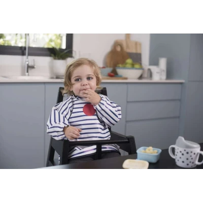 BABY TO LOVE Śliniak z rękawami niebieskie paski | Pan Piksel