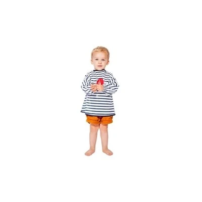 BABY TO LOVE Śliniak z rękawami niebieskie paski | Pan Piksel