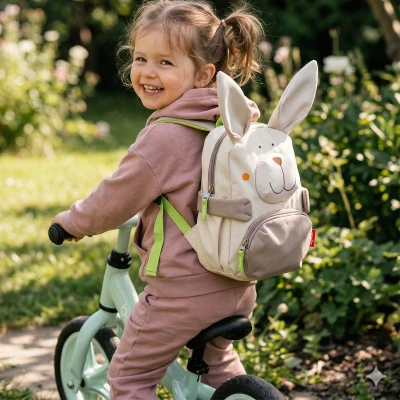 SIGIKID Plecak dla dzieci szary Królik akcesoria przedszkolaka wyprawka | Pan Piksel
