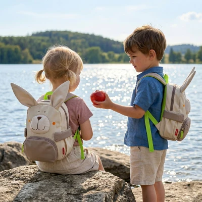 SIGIKID Plecak dla dzieci szary Królik akcesoria przedszkolaka wyprawka | Pan Piksel