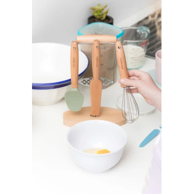 KiddiKutter Zestaw kuchenny dla dzieci 4 el. łopatka trzepaczka szpatułka tłuczek | Pan Piksel