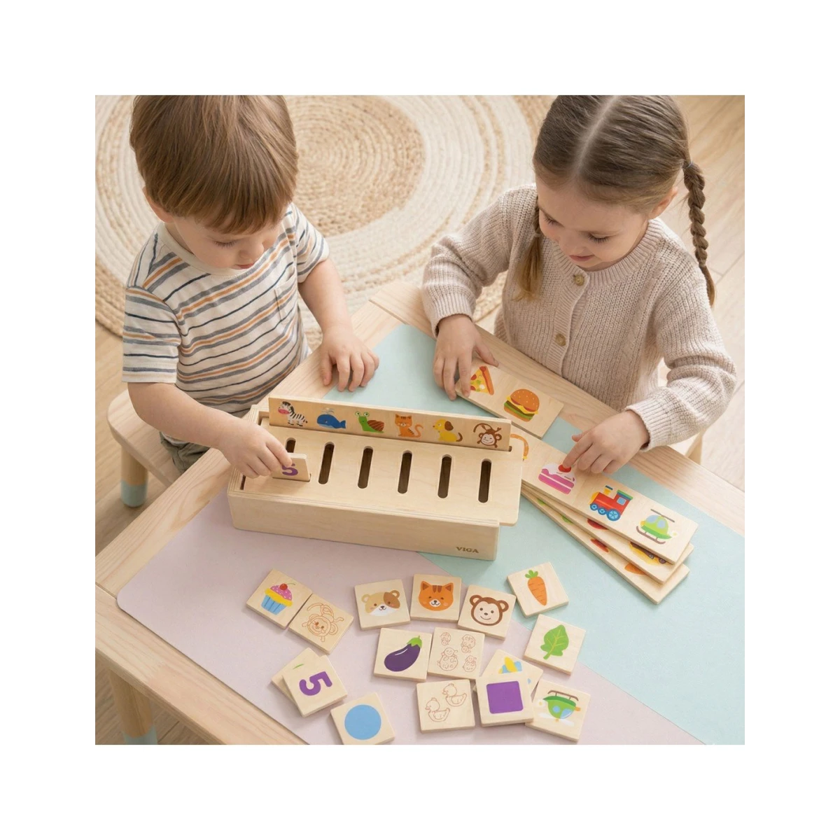 Drewniany Sorter Sensoryczny Łączenie Dźwięków Masterkidz Montessori | Pan Piksel