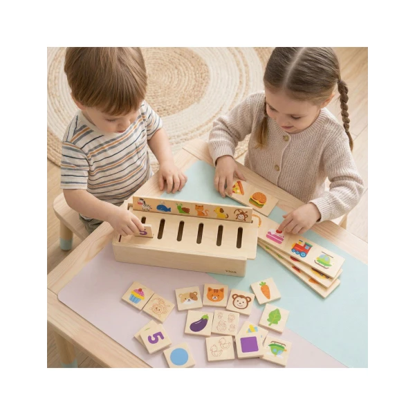 Drewniany Sorter Sensoryczny Łączenie Dźwięków Masterkidz Montessori | Pan Piksel
