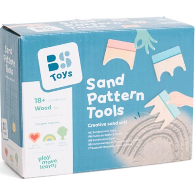 BS Toys Zestaw kreatywny drewniane narzędzia do tworzenia wzorów w piasku 3 szt | Pan Piksel