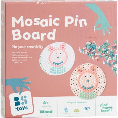BS Toys Drewniana mozaika guzikowa układanka zabawka edukacyjna dla dzieci 4+ | Pan Piksel