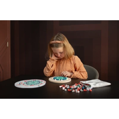 BS Toys Drewniana mozaika guzikowa układanka zabawka edukacyjna dla dzieci 4+ | Pan Piksel