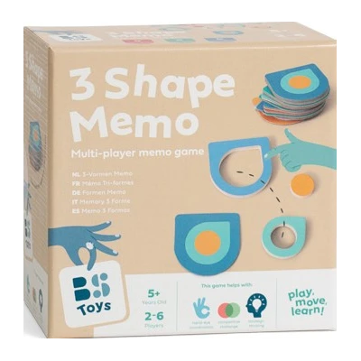 BS Toys Gra Memory 3 kształty dopasuj wzór gra logiczna 5+ | Pan Piksel