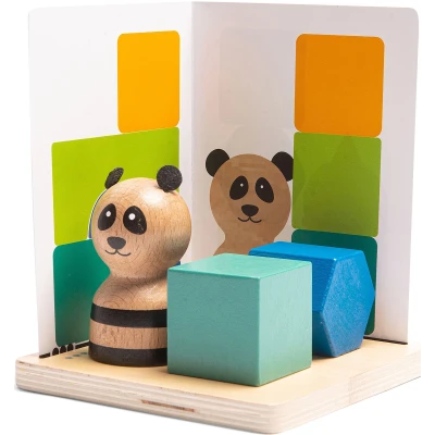 BS Toys Łamigłówka 3D PANDA drewniana gra edukacyjna ćwiczenie wyobraźni przestrzennej 6+ | Pan Piksel