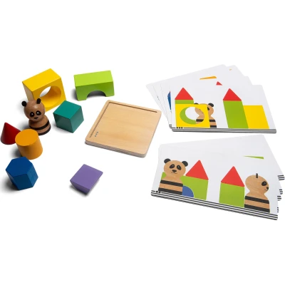 BS Toys Łamigłówka 3D PANDA drewniana gra edukacyjna ćwiczenie wyobraźni przestrzennej 6+ | Pan Piksel