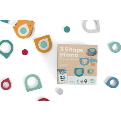 BS Toys Gra Memory 3 kształty dopasuj wzór gra logiczna 5+ | Pan Piksel