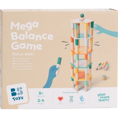 BS Toys Mega Wieża Balansowa z kostką gra zręcznościowa równoważna 5+ | Pan Piksel