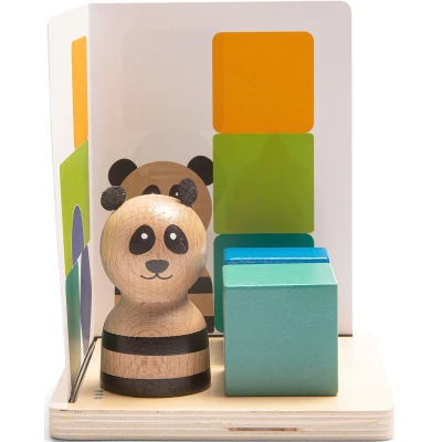 BS Toys Łamigłówka 3D PANDA drewniana gra edukacyjna ćwiczenie wyobraźni przestrzennej 6+ | Pan Piksel