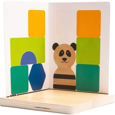 BS Toys Łamigłówka 3D PANDA drewniana gra edukacyjna ćwiczenie wyobraźni przestrzennej 6+ | Pan Piksel