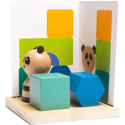 BS Toys Łamigłówka 3D PANDA drewniana gra edukacyjna ćwiczenie wyobraźni przestrzennej 6+ | Pan Piksel
