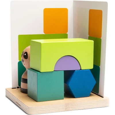 BS Toys Łamigłówka 3D PANDA drewniana gra edukacyjna ćwiczenie wyobraźni przestrzennej 6+ | Pan Piksel