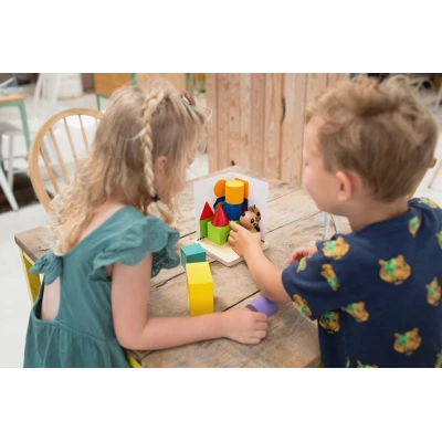 BS Toys Łamigłówka 3D PANDA drewniana gra edukacyjna ćwiczenie wyobraźni przestrzennej 6+ | Pan Piksel