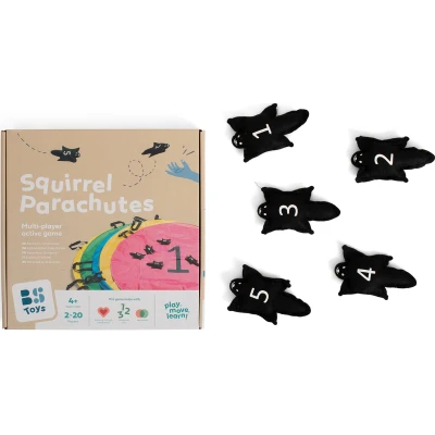 BS Toys Latające Wiewiórki – 5 Chust Animacyjnych Gra zręcznościowa i ruchowa grupowa 4+ | Pan Piksel