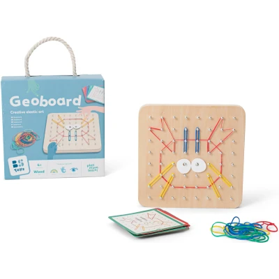 BS Toys Geoplan tablica manipulacyjna edukacyjna z gumkami 48 gumek 20 kart 4+ | Pan Piksel
