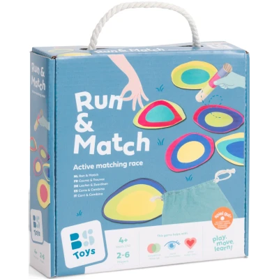 BS Toys Gra sportowa Biegnij i dopasuj Kolorowe Wyspy 7 materiałowych mat | Pan Piksel