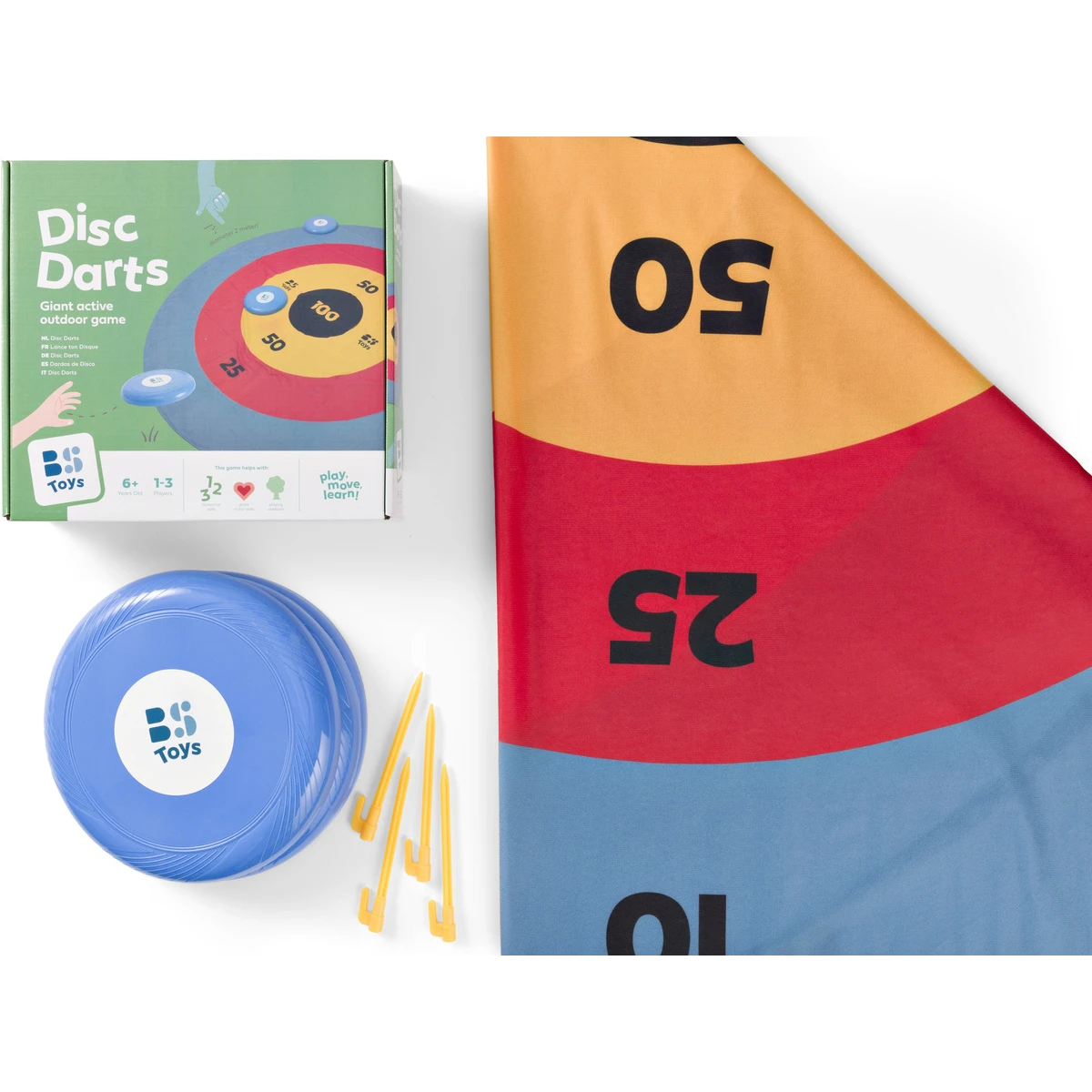 Bs Toys Rozkładana tarcza XXL (2 m średnicy!) z dyskami do rzucania 6+ | Pan Piksel