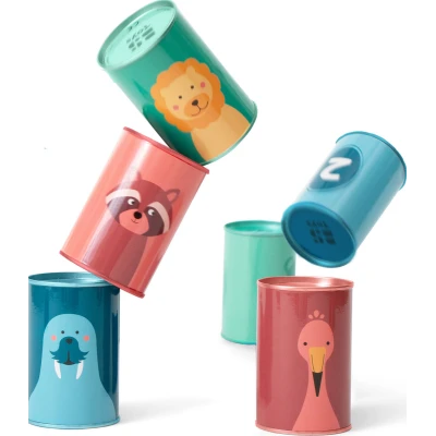 BS Toys Gra Zbijanie puszek woreczkami Zwierzęta 3+ | Pan Piksel