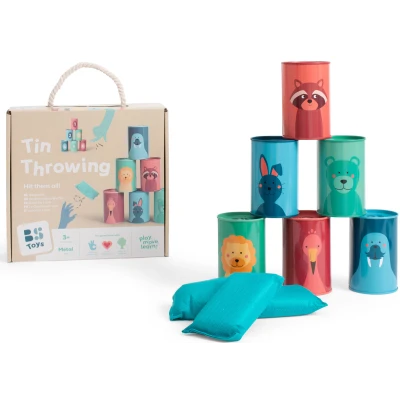 BS Toys Gra Zbijanie puszek woreczkami Zwierzęta 3+ | Pan Piksel