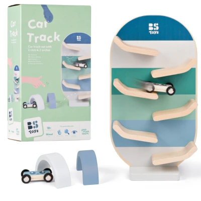 BS Toys Drewniany tor zjeżdżalnia dla samochodów | Pan Piksel