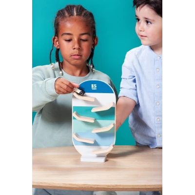 BS Toys Drewniany tor zjeżdżalnia dla samochodów | Pan Piksel
