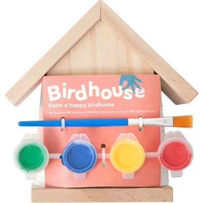 Bs Toys Drewniany domek dla ptaków do malowania farbami DIY 3+ | Pan Piksel