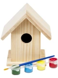 Bs Toys Drewniany domek dla ptaków do malowania farbami DIY 3+ | Pan Piksel