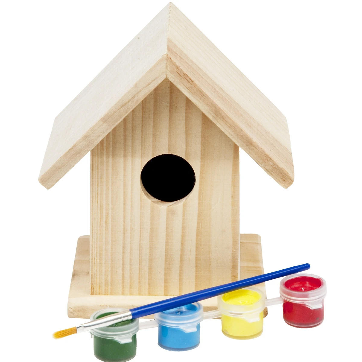 Bs Toys Drewniany domek dla ptaków do malowania farbami DIY 3+ | Pan Piksel
