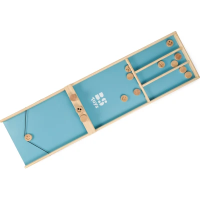 BS Toys Drewniany bilard holenderski Shuffleboard duża plansza 110×30 cm 18 krążków zręczność 4+ | Pan Piksel