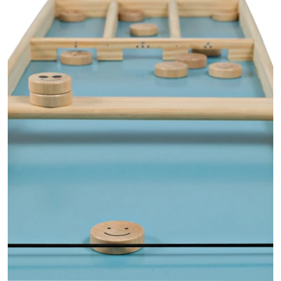 BS Toys Drewniany bilard holenderski Shuffleboard duża plansza 110×30 cm 18 krążków zręczność 4+ | Pan Piksel