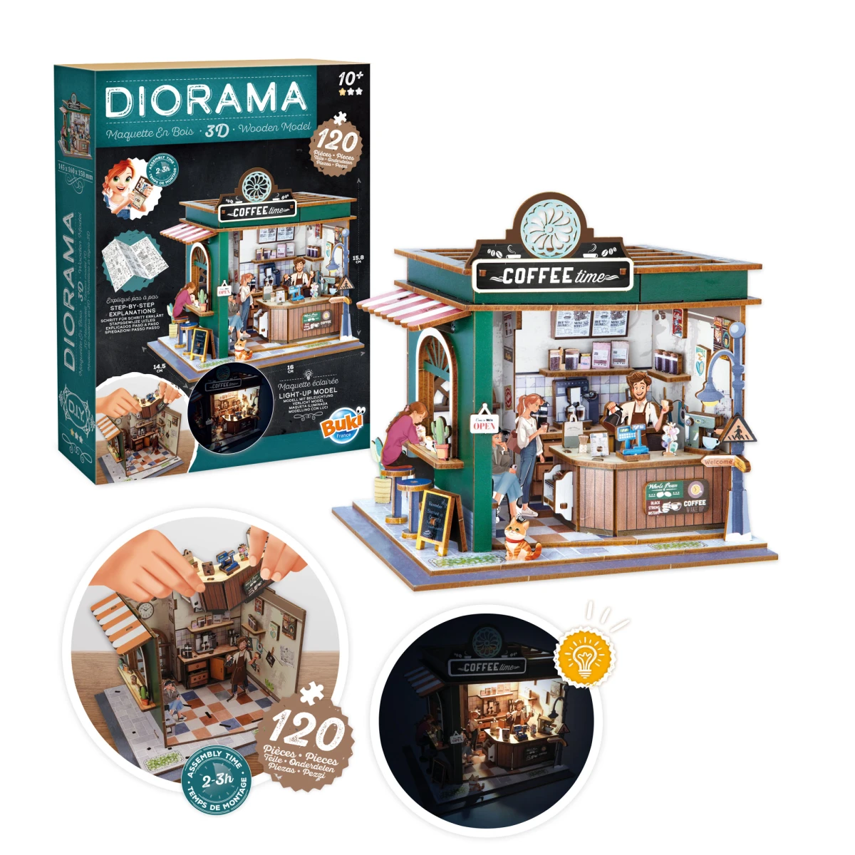 BUKI Zrób to sam DIORAMA kawiarnia | Pan Piksel