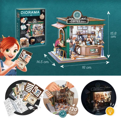 BUKI Zrób to sam DIORAMA kawiarnia | Pan Piksel