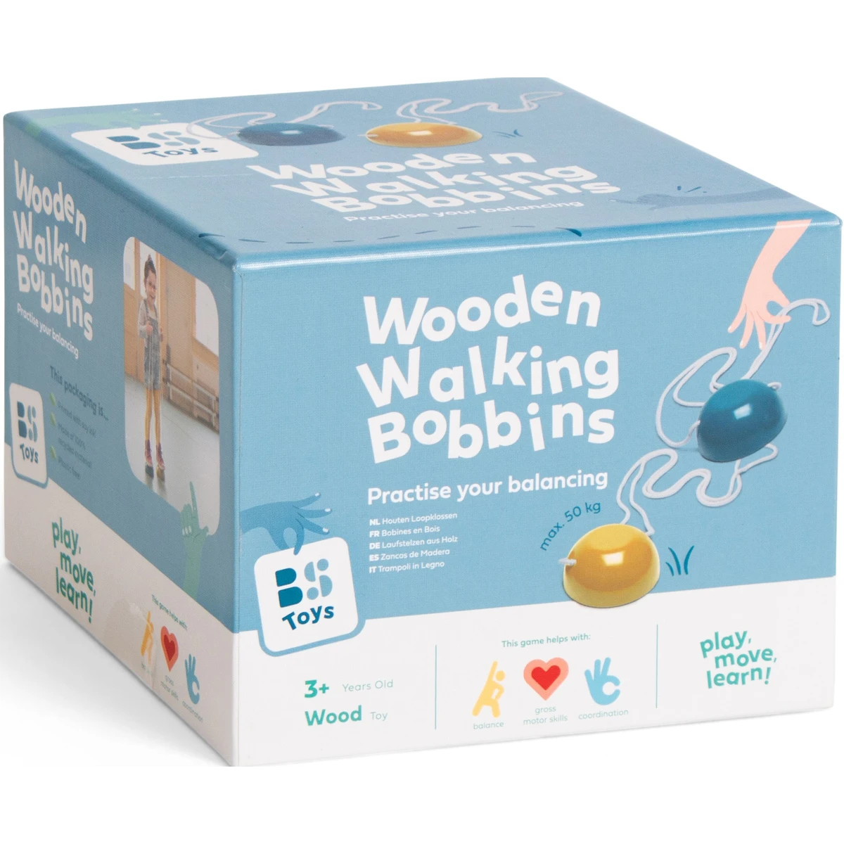 BS Toys Drewniane szczudła – zabawka dla dzieci 3+ nauka równowagi i koordynacji | Pan Piksel